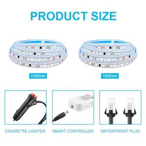 Ip67 papan dekorasi Led pintu mobil, Strip lampu Led Pedal kaki dekorasi peringatan lari pintu mobil Remote Control DIY fleksibel warna-warni tahan air - Product Image 2