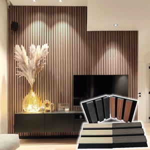 แผ่นไม้เส้นใยโพลีเอสเตอร์ช่วยลดเสียงแผ่นผนังดูดซับเสียงสำหรับห้องดนตรีและห้องประชุมแผงเพดาน - Product Image 4