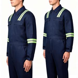 Combinaisons de travail en polyester et coton personnalisables en gros pour les travailleurs, les ingénieurs en construction et en mécanique - Product Image 5