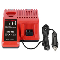Chargeur de batterie de voiture 12V 18V pour batterie Milwaukee M12 M18, compatible M12-18C, adaptateur de charge rapide en voiture
