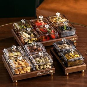 <span class=keywords><strong>Piatto</strong></span> di frutta secca in vetro stile classico con coperchio vassoio Snack eco-friendly per alberghi personalizzabili modello di servire vassoi - Product Image 6