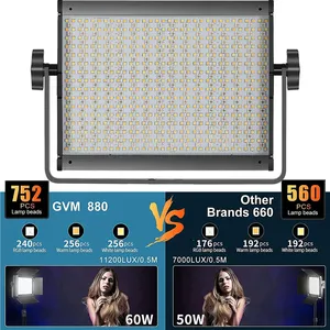 GVM Official 880RS 2pcs RGB LED Video Light 3200-5600K Full Color 60W Photography Studio Led Panel Lighting Kit pour <span class=keywords><strong>Youtube</strong></span> Live - Product Image 3
