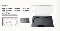 Palette de maquillage vide en plastique AS noir mat à double compartiment pour le remplissage de fard à joues et de poudre compacte – Indispensable