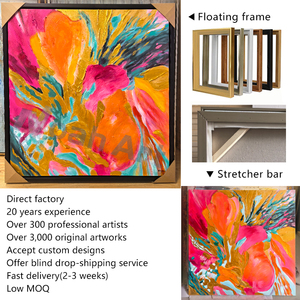 Decoración de Pared de Arte Bohemio Moderno, Arte Floral 3D <span class=keywords><strong>para</strong></span> el Hogar, Hotel u Oficina, Pinturas de Flores Pintadas a Mano sobre <span class=keywords><strong>Lienzo</strong></span> - Product Image 4
