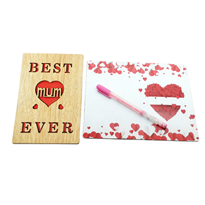 Tarjeta de Felicitación Moderna de Madera Premium con Impresión 'La Mejor Mamá del Mundo' para el Día de la Madre, Cumpleaños, Adornos Decorativos Hechos a Mano - Product Image 1