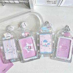 Mini ID Photo Magnetic Card Keychain Holder Mobile Transparent Glitter Design Kpop Pvc Photocard Holder - Product Image 6