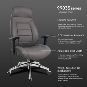 Chaise de bureau ergonomique de luxe personnalisée avec accoudoirs 5D, mobilier de bureau, chaise de direction en cuir, chaise d'ordinateur de bureau - Product Image 5