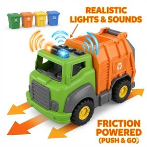 <span class=keywords><strong>Camion</strong></span> <span class=keywords><strong>poubelle</strong></span> jouet éducatif à friction avec lumières et sons, 4 couleurs, poubelles de recyclage, simulation EPT - Product Image 2
