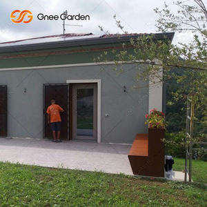 Banc-jardinière moderne et confortable en acier Corten, portable, pour extérieur, avec revêtement en poudre, solution de plantation et de sièges de jardin, pour usage scolaire, certifié CE - Product Image 6