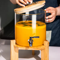 Matériel et outils hôteliers en verre borosilicate de qualité alimentaire, distributeur de boissons en verre borosilicate transparent avec robinet