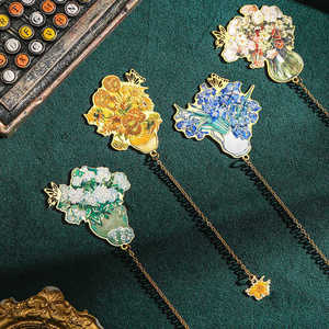 Série Hua Language – Marque-page antique pour étudiant, style chinois classique, en laiton, motif floral, fabriqué en Chine, haut <span class=keywords><strong>de</strong></span> gamme, exquis - Product Image 2