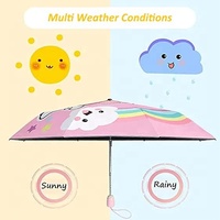 Parapluie pliant léger pour enfants, motif dessin animé, coupe-vent, anti-UV, en polyester, impression personnalisée, anti-goutte, parapluie de voyage pour enfants
