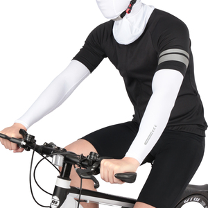 Manchons de bras en soie glacée respirants et anti-UV personnalisés OEM pour hommes et femmes, cyclisme, course à pied, sports de plein air, protection solaire, blocage du soleil, protège-coudes - Product Image 2