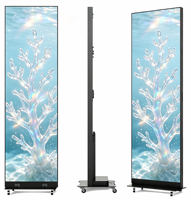 Écran publicitaire numérique LED intérieur P1.53 avec design mobile autoportant pour centres commerciaux, hôtels et promotions de marques