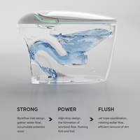 WC intelligent monobloc en céramique en forme d'œuf pour salle de bain à usage domestique, avec chasse d'eau automatique et bidet intégré