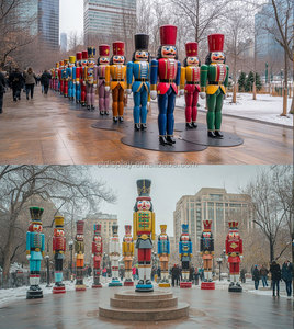 Bán buôn giáng sinh sợi thủy tinh lớn tác phẩm điêu khắc nhựa kích thước lớn nutcrackers để bán - Product Image 4