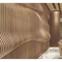 Planches de bois massif 3d ondulées, panneaux muraux décoratifs en bois massif, pour la décoration des murs de la salle d'hôtel, vente en gros, 12 pièces