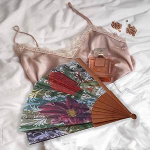 22cm Handmade Wooden Folding Fan Custom Portable Spanish Flowers Wall Hanging Decoration for Wood Crafts Wooden <b>Boxes</b> Wall Signs - Product Image 6