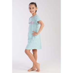 Robe de nuit ovale pour filles, tunique à manches courtes avec col, tailles 3-4/9-10 - Product Image 4