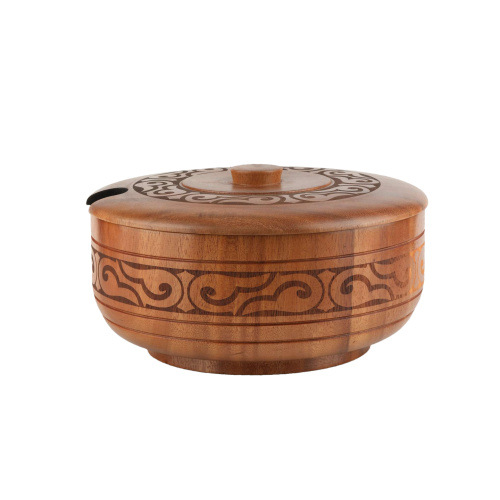 Bol en bois de 30 cm avec couvercle