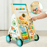 Porteur en bois pour bébé avec xylophone, labyrinthe de perles et trieur de formes, jouet sensoriel pour la motricité fine, pour tout-petits garçons et filles, CE CPC, vente en gros, OEM, personnalisé