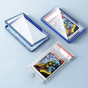 Stackable Aluminum Metal Frame <b>Glass</b> Case BGS/PS Scratch Resistant Gaming Graded Card <b>Protector</b> - Product Image 1