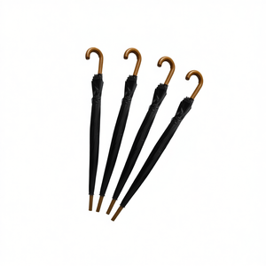 Black Wooden Handle Umbrella 12Pcs Pack For Outdoor Use - Product Image 1