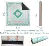 Tapis de mahjong antidérapant et insonorisant de 31,5 x 31,5 pouces pour table avec surface imperméable pour poker, cartes, dominos et jeux de société