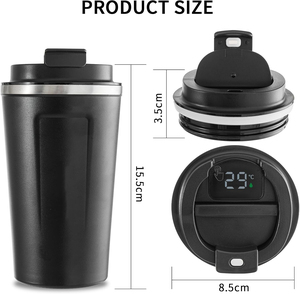 Custom Portable 17oz Double Wall Vacuum Stainless Steel Handgrip Smart Coffee Mug 12-24 Hours Thermal Insulation Eco-Friendly - Product Image 2
