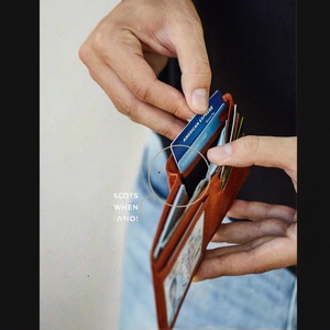 Boshiho Leather Men Debossed Bifold Credit <b>Card</b> <b>Holder</b> RFID <b>Wallet</b> Slim Cowhide Leather Men's <b>Wallet</b> Ultra-Thin Large Capacity - Product Image 2