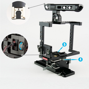 Cage pour appareil photo reflex numérique GONDOR GD-DC-17 pour <span class=keywords><strong>Canon</strong></span> 5D Series 5D3/5D4/5D SR Nikon D800/D810/<span class=keywords><strong>D850</strong></span> avec tige de 350 mm de long et 15 mm - Product Image 4