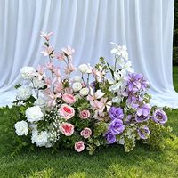 Kombinasi Bunga Sutra Buatan Tangan Modern Realistis Tahan Lama untuk Latar Belakang Pernikahan, Bola Bunga, Bunga Segitiga