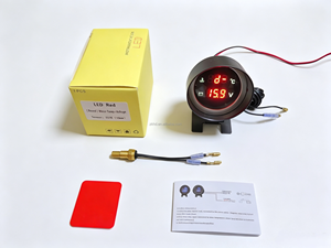 Indicatore Digitale LED Rotondo Rosso per Temperatura Acqua e Voltaggio 2 in 1 per Veicoli 12V/24V, Prezzo di Fabbrica - Product Image 1