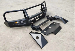 Giá đỡ cần cẩu cản trước thép nặng Black Bull 4x4 dành cho Nissan Patrol Y62 19+ thanh chắn Black Bull mới, đèn sương mù off-road - Product Image 4