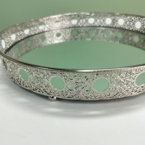 Plateau de service et de rangement pour bijoux en métal argenté de luxe, personnalisé, écologique et réutilisable, pour la décoration intérieure, le bureau et le salon - Product Image 6