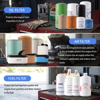 Penggantian Elemen Filter WolunAir, Filter Silinder Media Kuning dengan Penyangga Jaring Biru dan Segel Merah