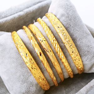 Vòng tay thời trang Xuping không đính đá, phong cách Trung Hoa cổ điển, họa tiết rồng hoa, dành cho cô dâu, cưới hỏi, mạ vàng 24k, dành cho nữ - Product Image 1