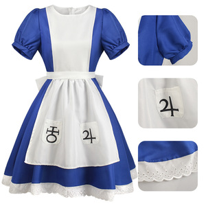 Disfraz de Alice Maid para mujer, vestido azul y blanco con bolsillos de encaje para juego de rol de Anime, primavera 2023 - Product Image 2