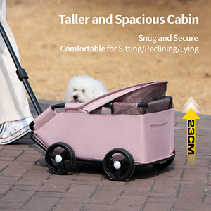 Nouvelle poussette pliable légère pour petits animaux, chariot pour chiens et chats, pour petits chiens, chats, Teddy, bébés, 4 roues - Product Image 5