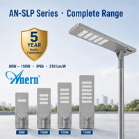 Lampadaire Solaire Tout-en-un de Qualité Commerciale 80W 100W 120W 150W avec Caméra et Détecteur de Mouvement Étanche IP66 LiFePO4 pour Extérieur