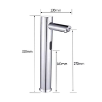 Robinet de lavabo en laiton à capteur automatique, haut, pour extérieur, montage sur plan, détection infrarouge, eau froide, pour lavabo de salle de bain