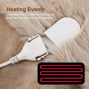 Tùy Chỉnh Nhà Máy Sang Trọng Giả Thỏ Lông Nước Nóng Điện Ném Chăn Mẫu Miễn Phí Cho Mùa Đông Giường Có Thể Giặt Tính Năng - Product Image 6