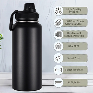 Özel Logo ile özelleştirilebilir 32oz büyük çift duvar paslanmaz çelik bardak yeniden kullanılabilir su şişesi - Product Image 4