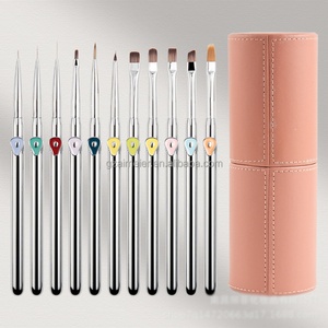 2025 New Beauty Nail <b>Brushes</b> High Quality Custom logo Metal Handle Uv Gel 3D Nail Art <b>Brush</b> <b>Round</b> Pen Nial Supplier Tools - Product Image 1