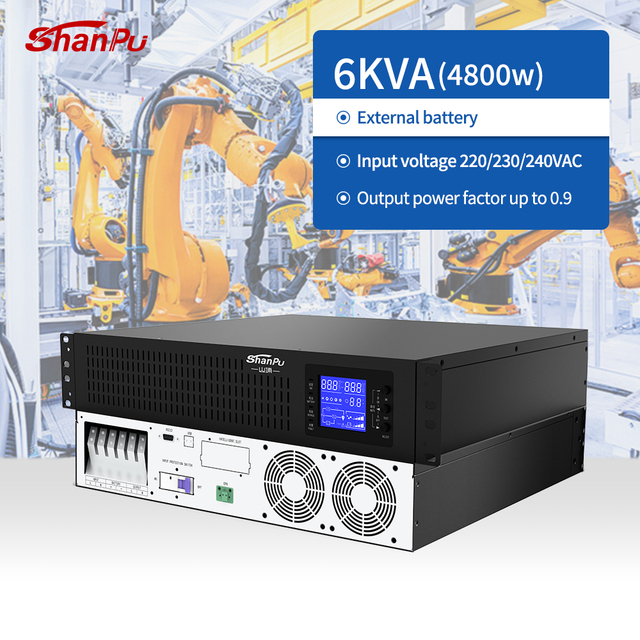 6kva 4800W Single Phase Lead Acid Battery Rack Mounted Online Pure Sine Wave UPS Power Backup for Data Centers