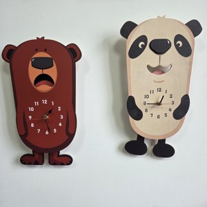 Reloj de Péndulo de Madera con Lengüeta Móvil, Reloj de Pared Súper Silencioso, Sin Tictac, Reloj Decorativo de Pared para Habitación Infantil - Product Image 6