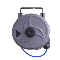 Outil de réparation automobile et d'entretien, gonfleur de pneus à tambour d'air automatique télescopique, avec tube de gonflage renforcé en PU à pince, Gris Bleu Chine