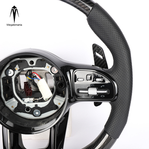 Volant LED en fibre de carbone neuf pour Mercedes-Benz <span class=keywords><strong>AMG</strong></span> GT C190, <span class=keywords><strong>GTS</strong></span> 50, 63, C190, W204, W205, W206, W213, W219, W211 – Améliorez votre véhicule - Product Image 4