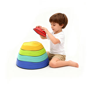 Juego de 5 Piedras de Paso Cilíndricas de Plástico Ecológico y Colorido para Niños de 5 a 7 Años, Circuito de Obstáculos Interior/Exterior que Mejora el Equilibrio - Product Image 2