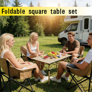 Ensemble table et chaises de <span class=keywords><strong>camping</strong></span> pour 4 personnes, table et chaises pliantes de <span class=keywords><strong>camping</strong></span>, chaise de <span class=keywords><strong>camping</strong></span> portable, table pliante Egg Roll - Product Image 2